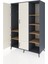 Kronos Dolap 6 Raflı 4 Kapaklı Tek Askılı 132X59X195 Antrasit-Aytaşı/çam 3
