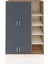 Kronos Dolap 6 Raflı 4 Kapaklı Tek Askılı 132X59X195 Çam-Antrasit/aytaşı 1