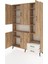 Arges Dolap 10 Raflı 2 Çekmeceli 5 Kapaklı 132X30X195 Çam-Çam/aytaşı 3