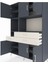 Hyperion Dolap 9 Raflı 3 Çekmeceli 6 Kapaklı 132X44X195 Antrasit-Antrasit/aytaşı 4