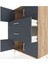 Hyperion Dolap Tek Raflı 2 Çekmeceli 4 Kapaklı 88X44X134 Çam-Antrasit 5