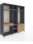 Kronos Dolap 7 Raflı 4 Çekmeceli 3 Askılı 220X59X243 Antrasit-Çam/çam 2