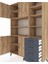 Hyperion Dolap 9 Raflı 4 Çekmeceli 4 Kapaklı 132X44X195 Çam-Çam/antrasit 4