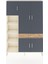 Arges Dolap 8 Raflı Tek Çekmeceli 5 Kapaklı 132X30X195 Aytaşı-Antrasit/çam 1