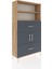 Arges Dolap 3 Raflı 2 Çekmeceli 2 Kapaklı 88X30X163 Çam-Antrasit 2