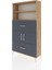 Arges Dolap 3 Raflı 2 Çekmeceli 2 Kapaklı 88X30X163 Çam-Antrasit 3