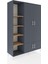 Hyperion Dolap 6 Raflı 4 Kapaklı Tek Askılı 132X44X195 Antrasit-Antrasit/çam 2