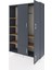 Hyperion Dolap 6 Raflı 4 Kapaklı Tek Askılı 132X44X195 Antrasit-Antrasit/çam 3