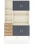 Arges Dolap 8 Raflı 4 Çekmeceli 4 Kapaklı 132X30X195 Aytaşı-Antrasit/çam 1