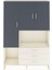 Arges Dolap 6 Raflı 3 Çekmeceli 3 Kapaklı 132X30X195 Aytaşı-Antrasit/aytaşı 1