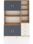 Arges Dolap 9 Raflı 4 Çekmeceli 4 Kapaklı 132X30X195 Çam-Antrasit/aytaşı 1