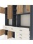 Hyperion Dolap 10 Raflı 6 Çekmeceli 8 Kapaklı 220X44X243 Antrasit-Çam/aytaşı 4