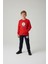 Kırmızı Sweatshirt ve Lacivert Eşofman Altı Çocuk Takımı 2