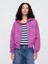 Kadın Mor Oversized Gap Logo Grafik Fermuarlı Sweatshirt 1