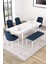 Nice Beyaz 80X132 Açılabilir Mdf Masa Yemek Odası Takımı, Mutfak Takımı 4 Adet Sandalye, 1 Bench 2