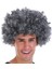 Gri Renk Kabarık Bonus Peruk Afro Takma Saç 1