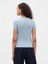 Kadın Açık Mavi Modern Fitilli Crop T-Shirt 4