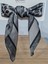 Beray 70*70 cm Desenli Saten Fular Antrasit Leopar Desenli 3