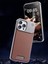 Therock 16 Pro Max Taba Magsafe Özellikli Alüminyum Alaşımlı Hakiki Deri,kokulu Metal Kızaklı Telefon Kılıfı 7