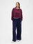 Kadın Bordo Heavyweight Fransız Havlu Kumaş Logo Crop Sweatshirt 5