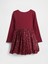 Kız Bebek Bordo Mixed Media Bubble Elbise 3