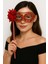 Lünessiworld Taşlı Saplı Maskeli Balo Maskesi Kırmızı Renk 35 cm 2
