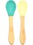 Bambu Saplı Silikon Mama Kaşığı 2li Yeşil Sarı 1
