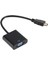 HDMI To VGA Görüntü Çevirici Aparat, Dijital HDMI Çıkışlı Bilgisayarların Görüntüsünü VGA Girişli Monitör, Projeksiyon Vb Görüntü Cihazlarına Aktarır, Çevirir, Siyah, Ses Çıkışsız, 1