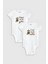 Organik %100 Pamuk Coffee Anne Baba 2'li Bebek Body Set Beyaz Badi Çıtçıtlı Zıbın Ikili 5770-5771 1