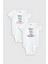 Organik %100 Pamuk Grandma & Grandpa Dede 2'li Bebek Body Set Badi Çıtçıtlı Zıbın Ikili 5768-5769 1