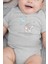 Organik %100 Pamuk Fil ve Tavşan Baskılı Bebek Body Badi Çıtçıtlı Zıbın Tulum 5104-G 1