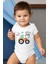Organik %100 Pamuk Traktör Let's Work Baskılı Bebek Çıtçıtlı Body Badi Zıbın Tulum 5396 1