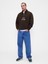 Erkek Kahverengi Vintagesoft Oversized Gap Logo Yarım Fermuarlı Sweatshirt 6