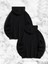 Örümcek Baskılı Sevgili Çift Kombini Kapüşonlu Sweatshirt Hodie Siyah 2