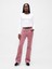 Kadın Pembe Low Rise Kadife Long & Lean Jean Pantolon 1
