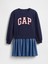 Kız Çocuk Lacivert Oversized Gap Logo Sweatshirt Elbise 4