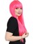 Uzun Kahküllü Fiber Sentetik Peruk - Neon Pembe 2