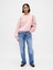 Erkek Pembe Heavyweight Oversized Gap Logo Bisiklet Yaka Sweatshirt 3