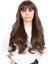 Kahküllü Uzun Dalgalı Fiber Sentetik Peruk - Kahve Karamel 2