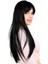 Fiber Sentetik Uzun Düz Kahküllü Peruk - Siyah 4