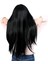 Fiber Sentetik Uzun Düz Kahküllü Peruk - Siyah 5