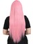 Uzun Kahküllü Fiber Sentetik Peruk - Şeker Pembesi 4