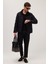 Erkek Slim Fit Dar Kesim Lastikli Bağcık Detaylı Siyah Pantolon 2