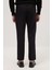Erkek Slim Fit Dar Kesim Lastikli Bağcık Detaylı Siyah Pantolon 7