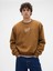 Erkek Kahverengi Heavyweight Oversized Gap Logo Bisiklet Yaka Sweatshirt 1