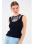 Içi Baskılı Halter Yaka Kaşkorse Atlet - Siyah 2