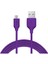 Micro USB Data ve Şarj Kablosu 1,2 m Mor Renkli Hızlı Şarj Uyumlu 3