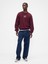 Erkek Bordo Heavyweight Oversized Gap Logo Bisiklet Yaka Sweatshirt 5