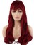 Kahküllü Uzun Dalgalı Fiber Sentetik Peruk - Kızıl 2