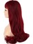 Kahküllü Uzun Dalgalı Fiber Sentetik Peruk - Kızıl 4
